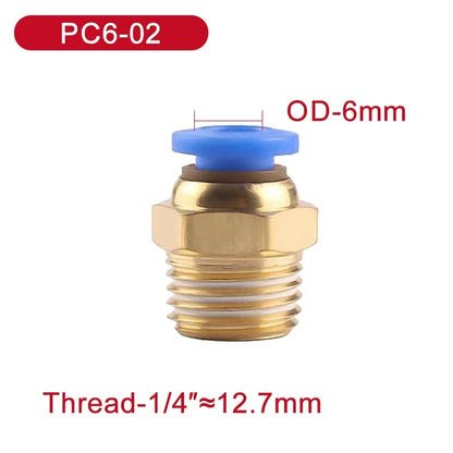 5Pcs PC 4mm/6mm/8mm/10mm/12mm M5 Thread Hose Fittings Pipe Quick Connectors PC Pneumatic Air Connector Fitting