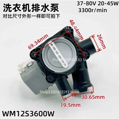 For Siemens WM12S3600W Compatible with Bosch IQ500 Drum Washing Machine Drain Pump Drain Motor IQ300