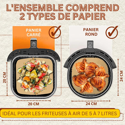 Disposable Air Fryer Baking Parchment Liners Perforated Parchment Paper for Cosori Ninja Air Fryer Accessories Steamer Oven