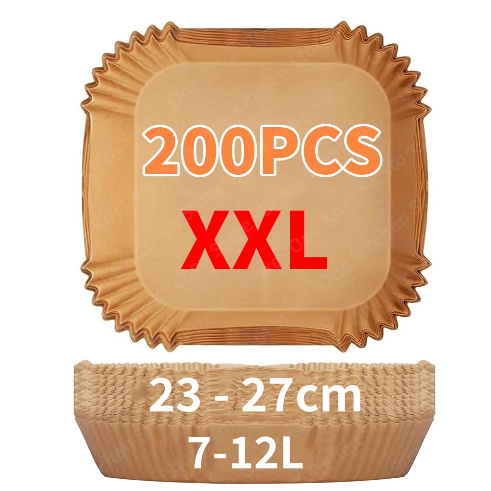 Large Size 23cm Square Cooking Paper Disposable Liners XXL Airfryer Baking Non-Stick Parchment Papers for Roasting Microwave