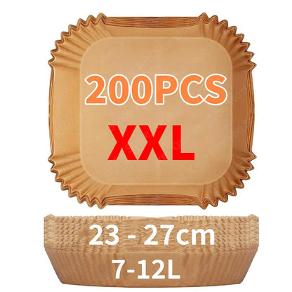 Large Size 23cm Square Cooking Paper Disposable Liners XXL Airfryer Baking Non-Stick Parchment Papers for Roasting Microwave