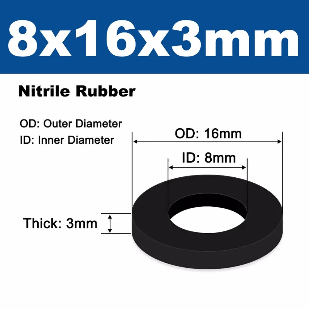BSP NBR Rubber Washer 1/8" 1/4" 3/8" 1/2" 3/4"-2" Nitrile Hose Gasket Thick 1.4-3.5mm for Washing Machine Shower