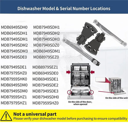 B98A-For Whirlpool Maytag For WPW10609578 WPW10609579 Dishwasher Rack Adjusters- Right/Left Side Parts
