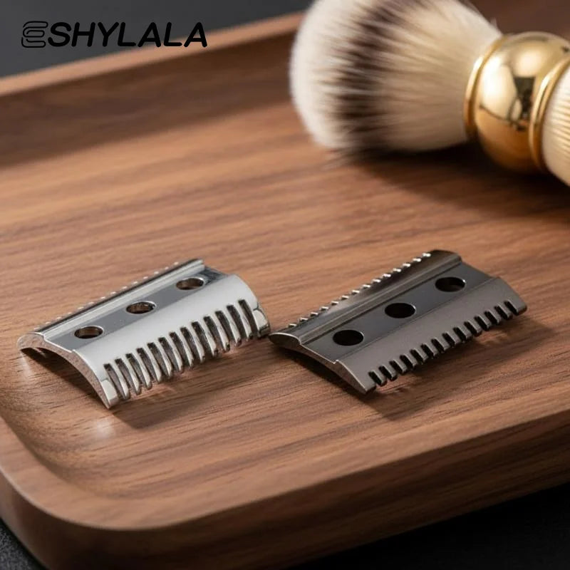 Razor Stainless Steel Top Aggressive Chrome Color Double-edged Mens Slant Safety Razor Head Replacement Accessory