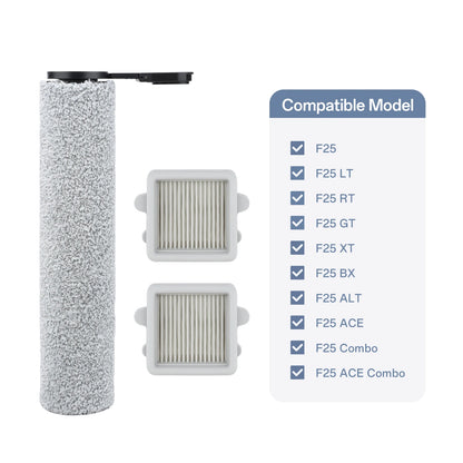 Compatible with Roborock F25 /F25 ACE /F25 Combo /F25 ALT/F25 LT/RT/GT/XT/BX Brush Roll Filter Wet Dry Vacuum Cleaner Replacement Parts