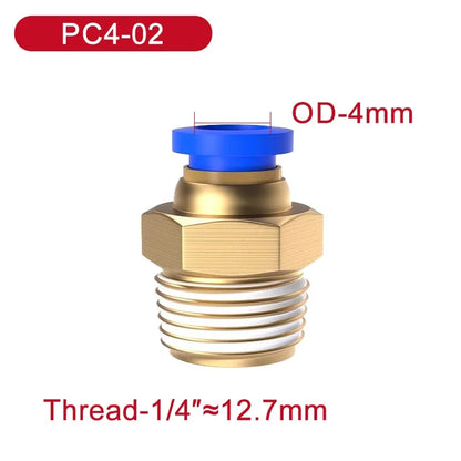 5Pcs PC 4mm/6mm/8mm/10mm/12mm M5 Thread Hose Fittings Pipe Quick Connectors PC Pneumatic Air Connector Fitting