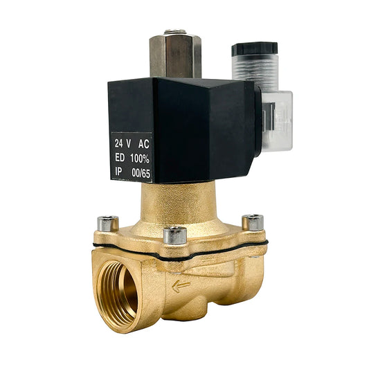 3/8'' 1/2'' 3/4'' 1'' 1-1/4'' 2'' IP65 Brass Solenoid Valve Normally Open 24V 12V 220V 110V Water/Gas Solenoid Valves