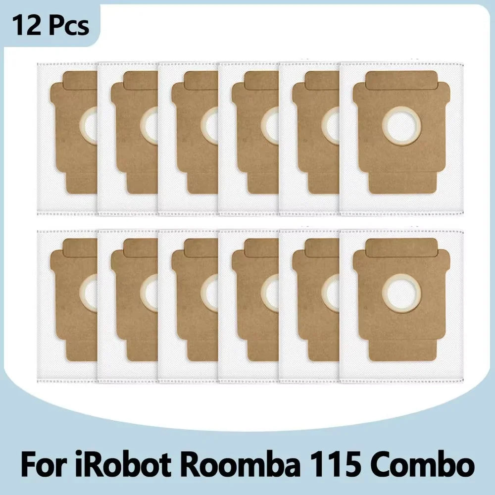 Compatible with IRobot Roomba 115 Combo/115 Combo+ Vacuum Cleaner Replacement Parts Main Roller Brush Side Brush Filter Mop Pad Dust Bag