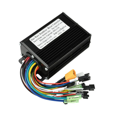 DC36V/48V/64V 750W-1500W Brushless Motor Controller for E-Bike – Black Aluminum Alloy Sine Wave, Electric Motor Controller