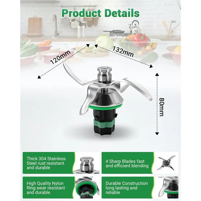 [B25B Replacement Blade For TM5 And For TM6, Stainless Steel Mixing Knife- High-Quality For Chopping, Stirring Perfect