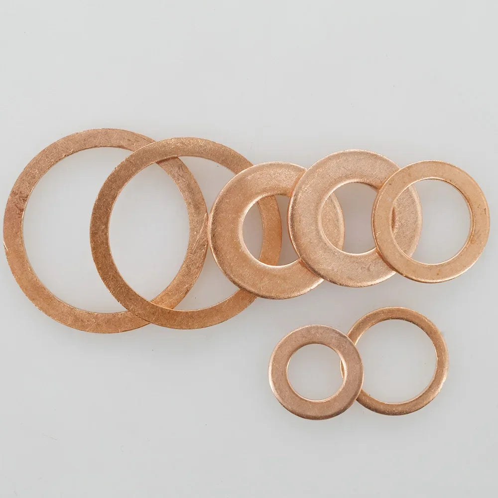 M5 M6 M8 M10 M12 M16 M18 M20 M22 M24 Pure Copper Solid Washers Automobile Motorcycle Oil Sump Plug Sealing Gasket Spacers Washer
