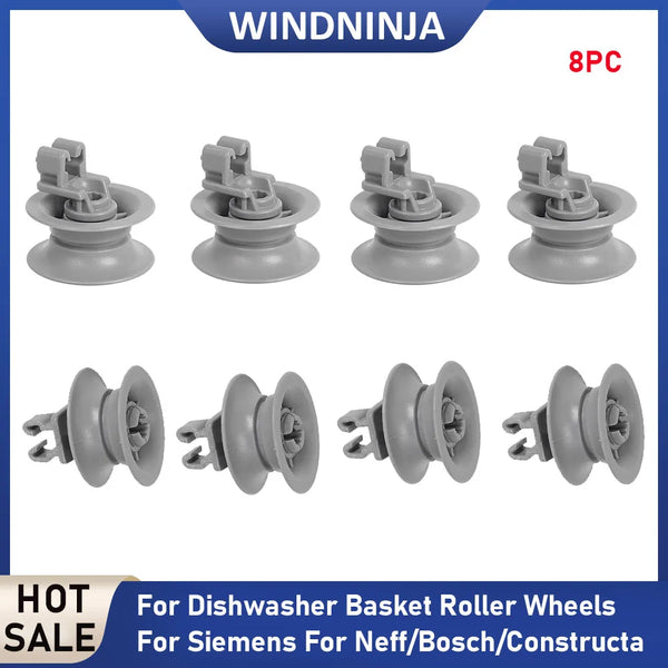 8PC For Dishwasher Top Basket Wheels Basket Roller Dishwasher Wheels For Siemens/Neff/Bosch/Constructa Kit Attachment