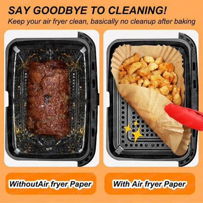 Large Air Fryer Disposable Baking Paper Liners for Ninja Foodi FlexDrawer Air Fryer 10.4L AF500EU/AF500EUCP, Cecotec 9000 9L