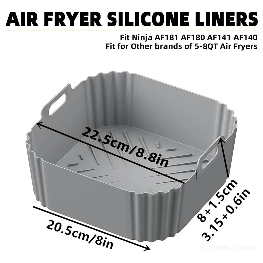 Air Fryer Liners Disposable and Silicone Non-Stick Basket for Ninja AF181 AF180 AF141 AF140 Other 5-8QT Air Fryer Accessories