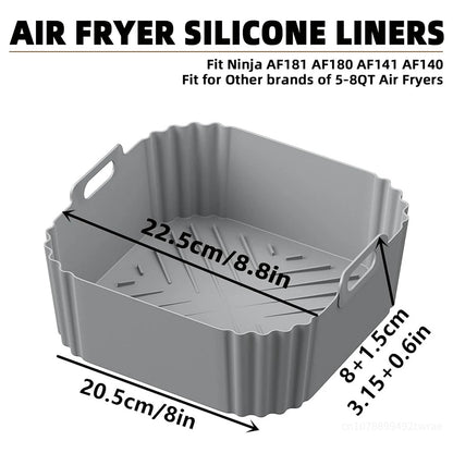 Air Fryer Liners Disposable and Silicone Non-Stick Basket for Ninja AF181 AF180 AF141 AF140 Other 5-8QT Air Fryer Accessories