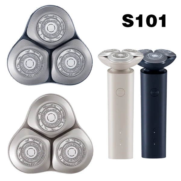 Compatible with Xiaomi Mijia S101 Electric Shavers Replace Blade Beard Trimmer Razor Hair Shaving Replacement Head - Blue/Silver