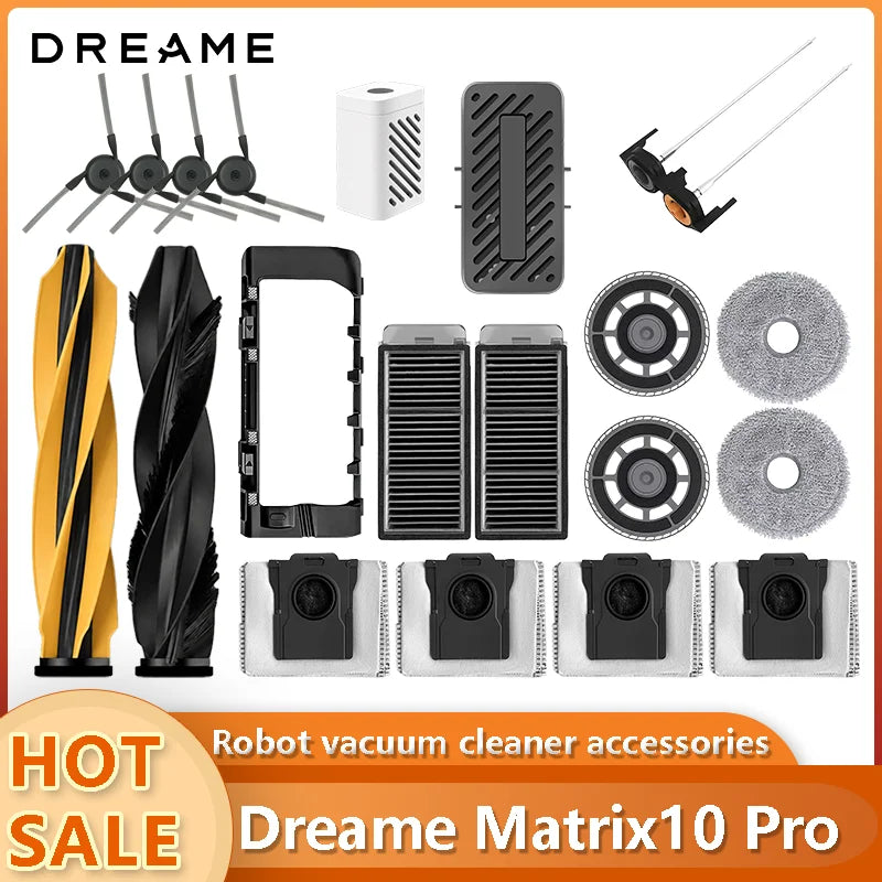 Dreame Matrix10 Pro / Matrix10 Ultra Robot Vacuum Cleaner Replacement Accessories Main Side Brush Filter Mop Cloth Dust Bag