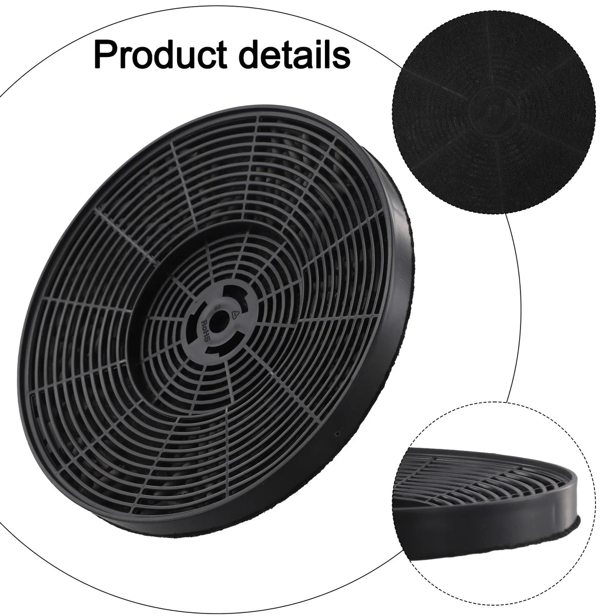 1 PC Kitchen Filter Range Hood Round Reliable Activated Carbon Filter Kitchen Range Hood Accessories 175mm*175mm*15mm
