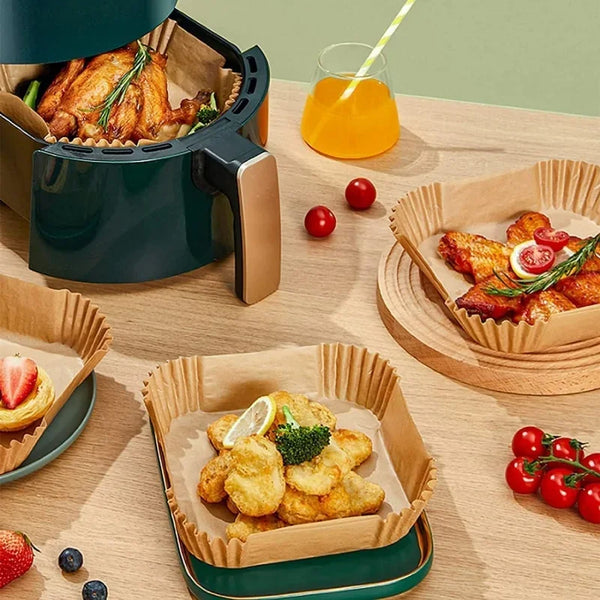 Rectangle Disposable Air Fryer Baking Paper Liner Oilproof Non-Stick Baking Mat for Ninja Foodi AirFryer Accessories