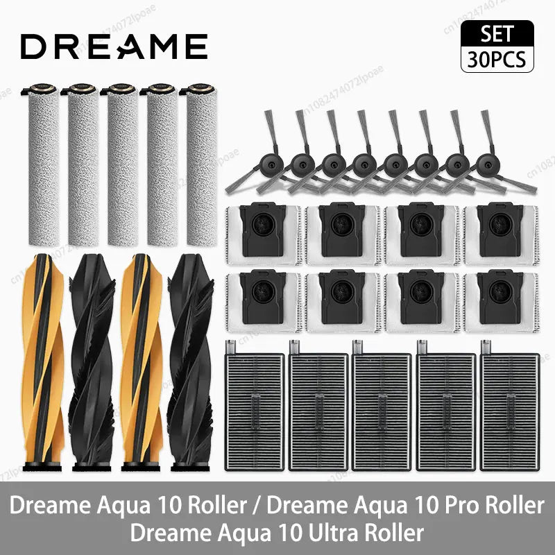 Dreame Aqua 10 Roller / Aqua 10 Pro Roller / Aqua 10 Ultra Roller Accessories Main Side Brush Roller Mop Cloth Filter Dust Bag