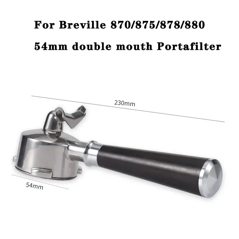 54MM 3ears Coffee Filter Breville Sage/870/875/878/880 Stainless Steel Double Mouth Coffee Portafliter Espresso Coffee Tool