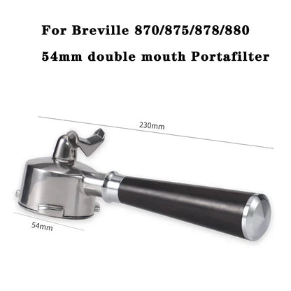 54MM 3ears Coffee Filter Breville Sage/870/875/878/880 Stainless Steel Double Mouth Coffee Portafliter Espresso Coffee Tool
