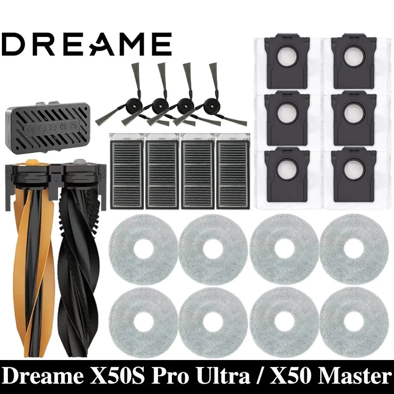Dreame X50 Ultra/X50 Master/L50 Pro Ultra/L40S Pro Ultra/L40s Ultra/MOVA V50 Ultra Parts Main Brush Filter Mop Cloth Dust Bag
