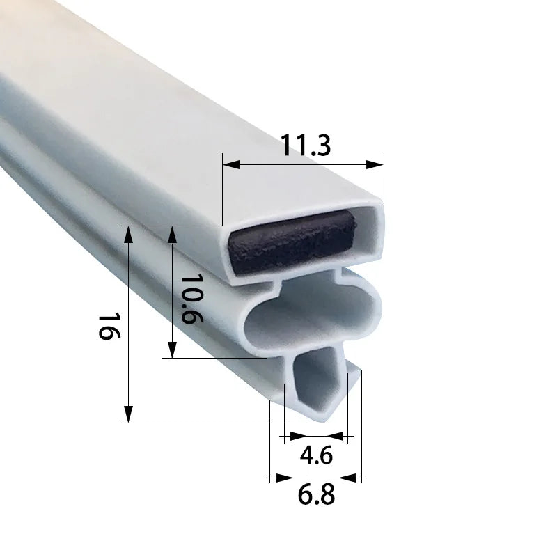 Refrigerator Door Seal — 2.5m Magnetic — Uncut Strip