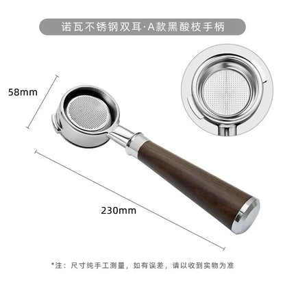 58mm 2-ear Bottomless Coffee Handle Filter for Nuova/Oscar 2/White Eagle/Black Eagle Stainless Steel Espresso Portafilter Tool