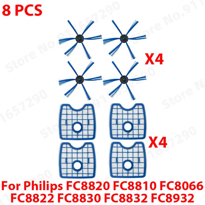 HEPA Filter Screen Side Brush Compatible with Philips FC8820 FC8810 FC8066 FC8822 FC8830 FC8832 FC8932 Robot Vacuum Cleaner Accessories