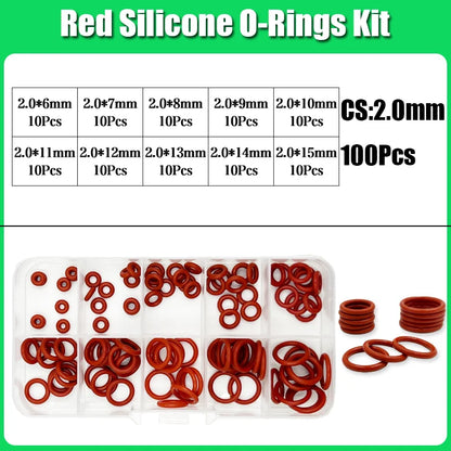 Silicone Red O Ring VMQ ORing Sealing Washer High Temperature Car Automotive Conditioner Plumbing Gaske