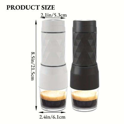HOMEFISH 3 In1 Portable Coffee Machine Hot/Cold Water Manual Espresso Maker For Capsule & Ground Hand Press Brewer Hiking Travel