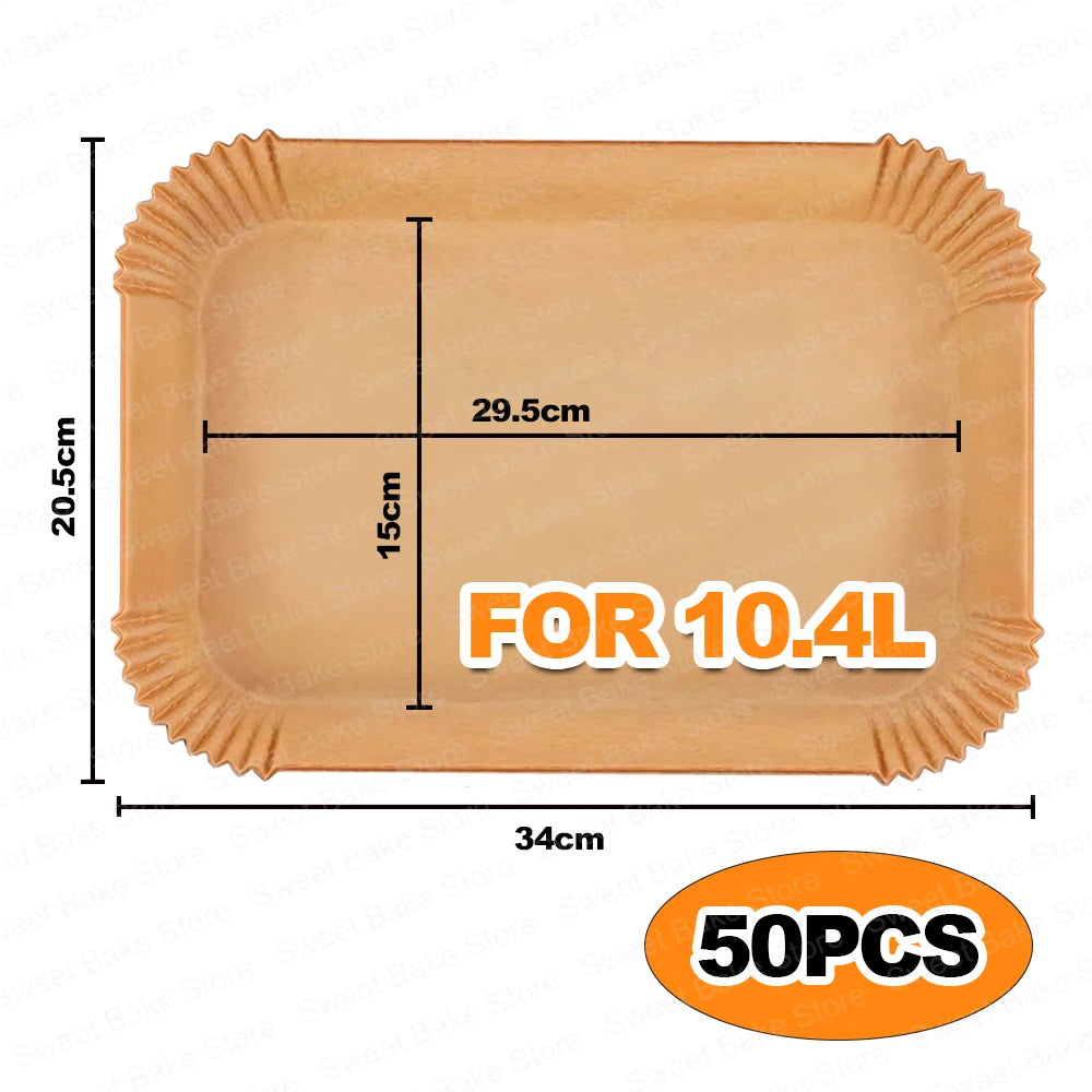 Large Air Fryer Disposable Baking Paper Liners for Ninja Foodi FlexDrawer Air Fryer 10.4L AF500EU/AF500EUCP, Cecotec 9000 9L
