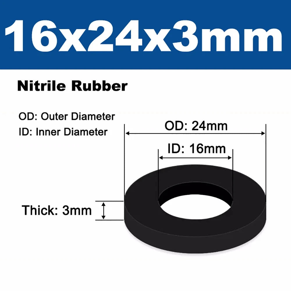 Beicai 1/8" 1/4" 3/8" 1/2" 3/4" ~ 2" BSP NBR Nitrile Rubber Washing Machine Shower Hose Washers Gaskets Thick 1.4mm-3.5mm