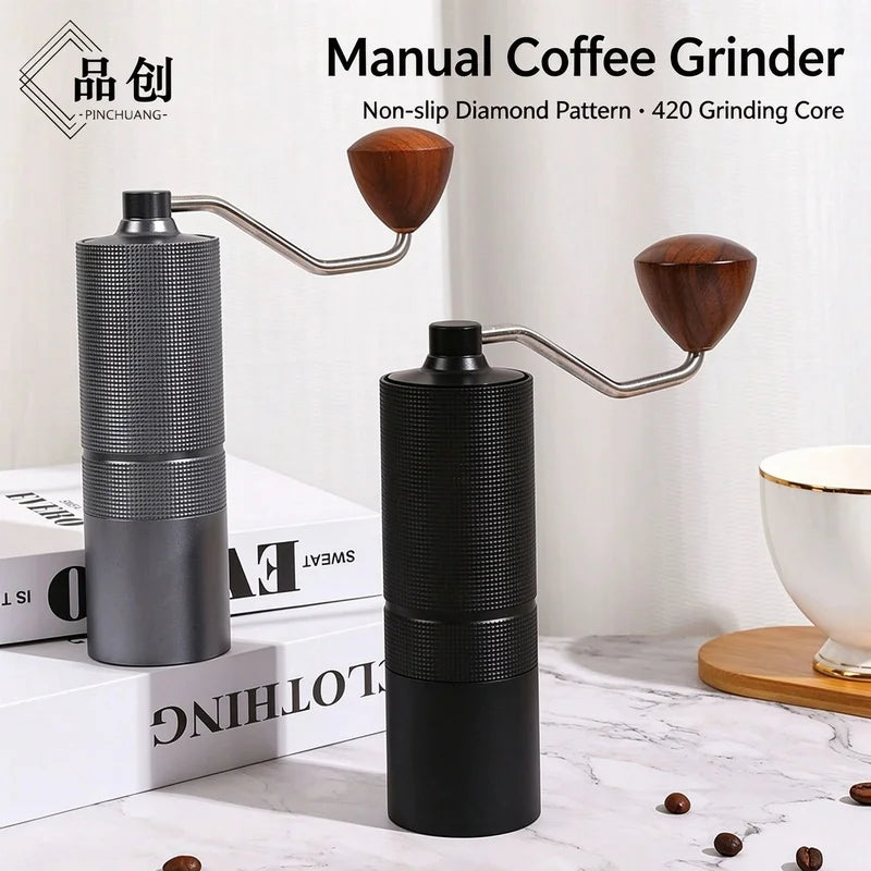Pin ChuangAdjustable hand-cranked coffee grinder, CNC5-star steel core portable manual coffee grinder