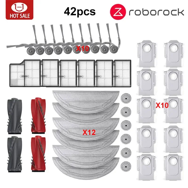 Accessories Compatible with Roborock Saros 10 robot vacuum cleaner Parts Main Roller Side Brush Filter Mop Cloth Dust Bag