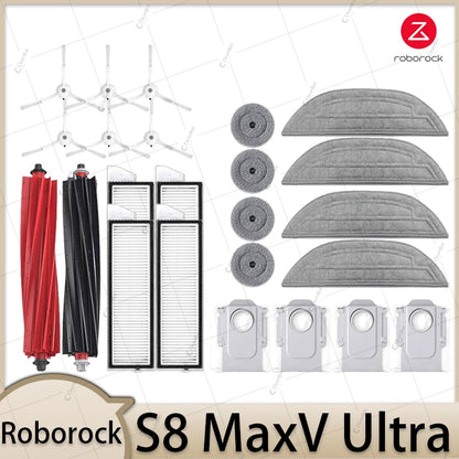 Compatible with Roborock S8 MaxV Ultra Robot Vacuum Parts Main Roller Side Brush Hepa Filter Mop Pad Cloth Dust Bag Accessories