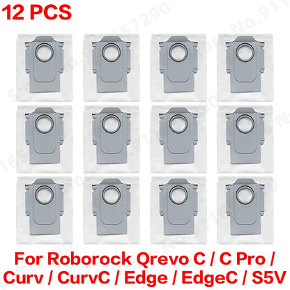 Compatible with Roborock Qrevo C/C Pro/Curv/CurvC/Edge/EdgeC/S5V Compatible Main Side Brush, Mop Cloth, Dust Bag & Filter Set
