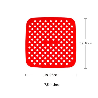 2pc/1pc Air Fryer Silicone Tray Rectangle Oven Baking Basket Reusable Liner Insert Dish Fried Chicken for Airfryers Accessories