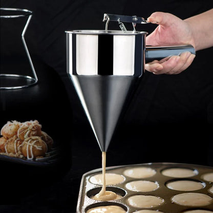 Baking Tools Takoyaki Stainless Steel Batter Funnel Chocolate Pancake Cupcake Tools Cookie Mold Cream Pastry Baked Dispenser
