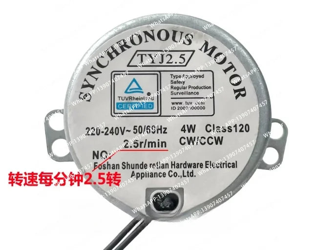 For Fan Synchronous Motor Parts TYJ2.5 5r/min 2.5r/min Replacement Accessory for Home Appliance Repair