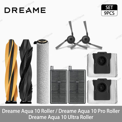Dreame Aqua 10 Roller / Aqua 10 Pro Roller / Aqua 10 Ultra Roller Accessories Main Side Brush Roller Mop Cloth Filter Dust Bag