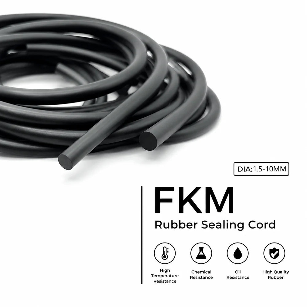 10/5/2M Black FKM Sealing Strip Diameter 1.5~10mm / sealing strip for hydraulic equipment