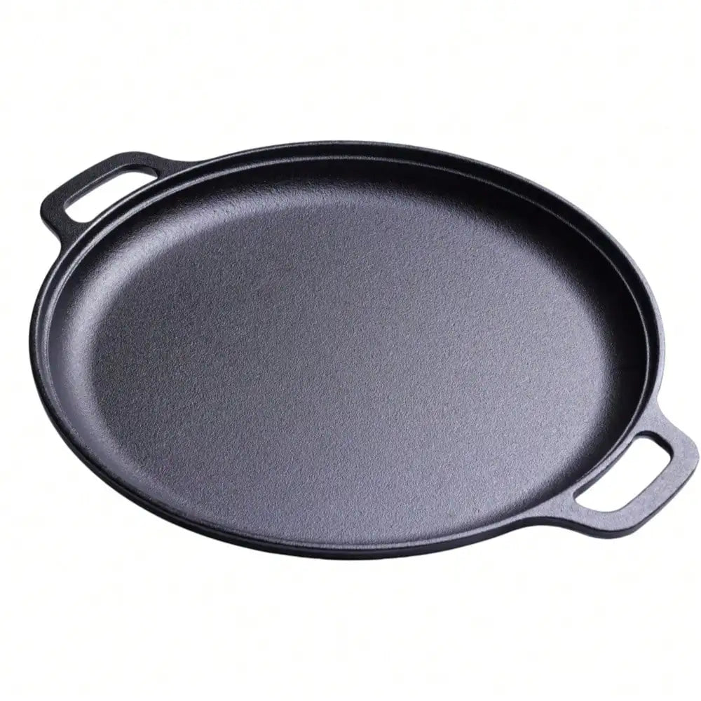 LugoBox 1pc Cast Iron Grill Pan, Pre-Seasoned 11.02 Inch Skillet With Dual Large Loop Handles, Kitchen Gadgets For Pizza Lovers Kitchen Accessories Kitchen Accessories