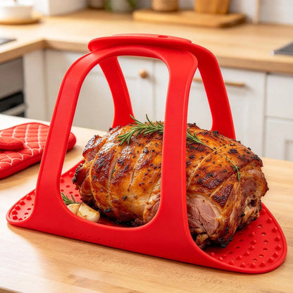 Silicone Turkey Lifter Roasted Chicken Veggie Pad Reusable Heat-resistant Bread Sling For Pan Oven Pot Air Fryer Bread Kitchen