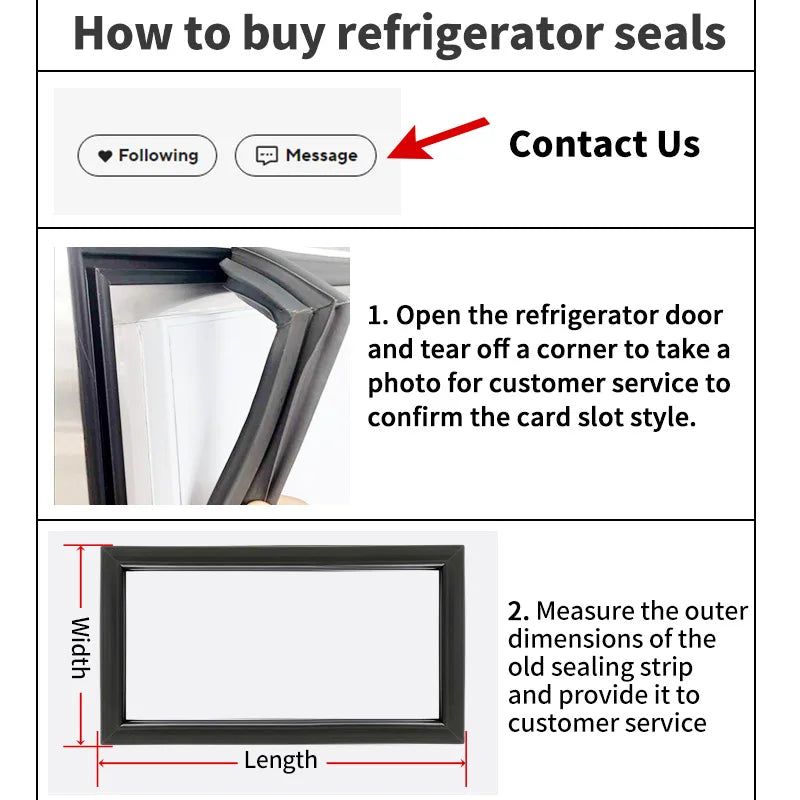 Refrigerator Door Seal — 4m — Rubber Magnetic — Custom Size