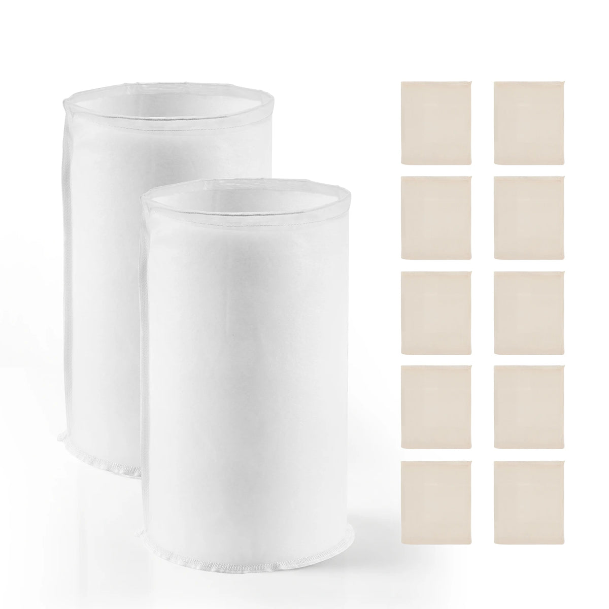 SucceBuy Brew Bags 2PC Nylon Material Grain Bag 10PCS Natural Cotton-Linen Hop Bag Only for Our Automatic Beer Brewer