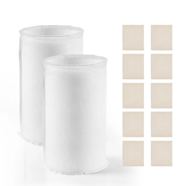 SucceBuy Brew Bags 2PC Nylon Material Grain Bag 10PCS Natural Cotton-Linen Hop Bag Only for Our Automatic Beer Brewer