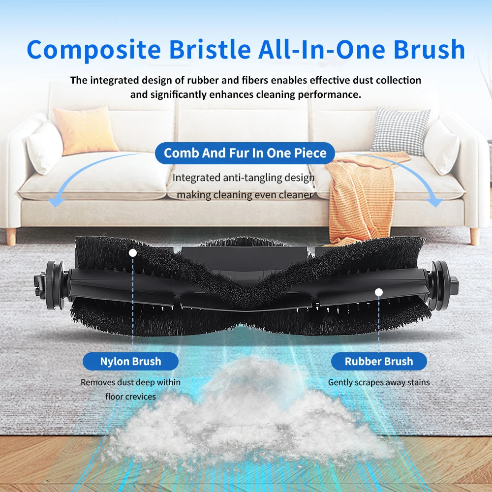 For Eufy X8 Pro/X8 Pro SES Roller Brush Replacement Accessories Robot Vacuum Rubber Main Brush Deep Clean Brushroll Part