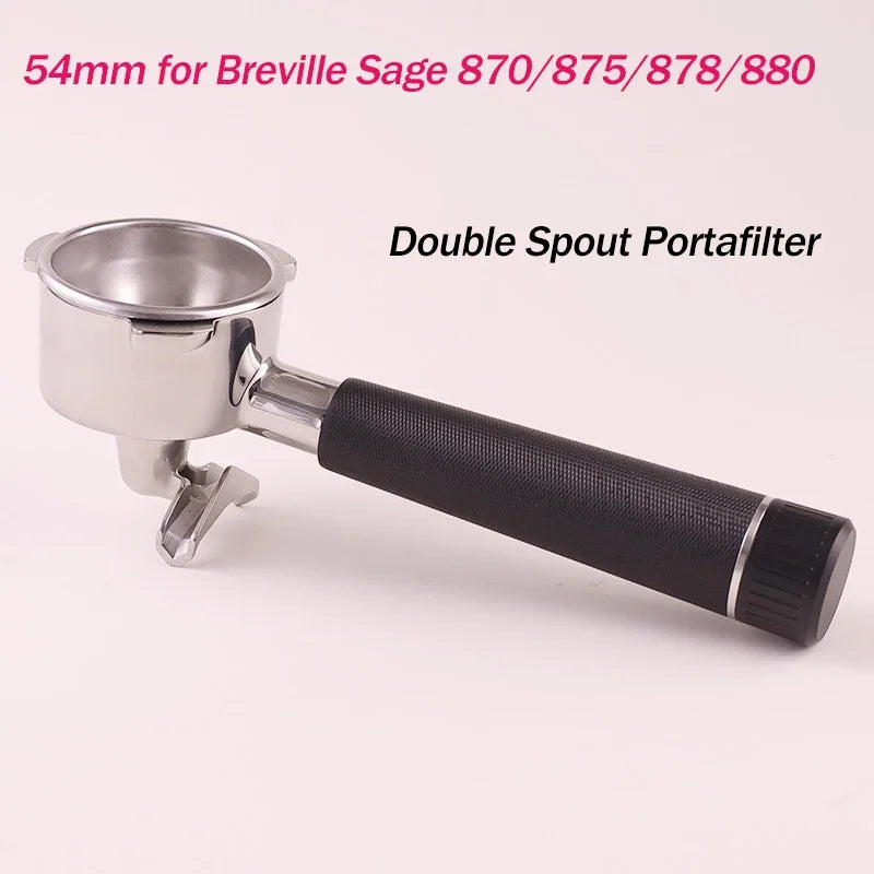 54mm Stainless Steel Double Mouth Portafilter for Breville Sage870/875/878/880 Bottomless Coffee Filter Handle Modification Tool